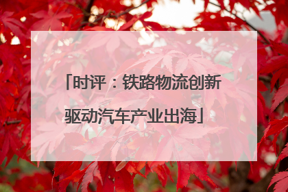 时评：铁路物流创新驱动汽车产业出海