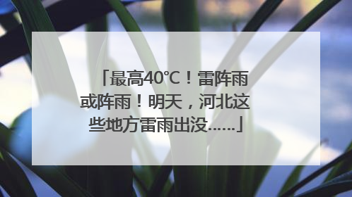 最高40℃！雷阵雨或阵雨！明天，河北这些地方雷雨出没……