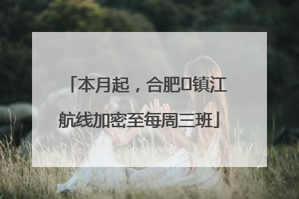 本月起，合肥⇋镇江航线加密至每周三班