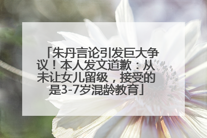 朱丹言论引发巨大争议！本人发文道歉：从未让女儿留级，接受的是3-7岁混龄教育