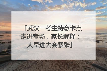 武汉一考生特意卡点走进考场，家长解释：太早进去会紧张