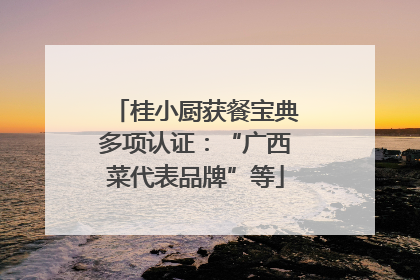 桂小厨获餐宝典多项认证：“广西菜代表品牌”等