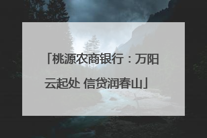 桃源农商银行：万阳云起处 信贷润春山