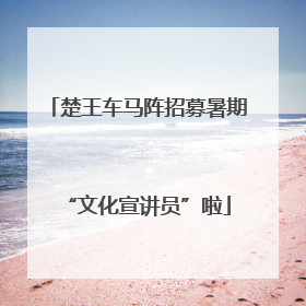 楚王车马阵招募暑期“文化宣讲员”啦