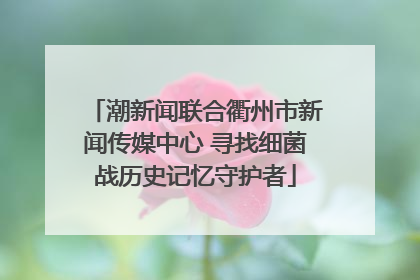 潮新闻联合衢州市新闻传媒中心 寻找细菌战历史记忆守护者