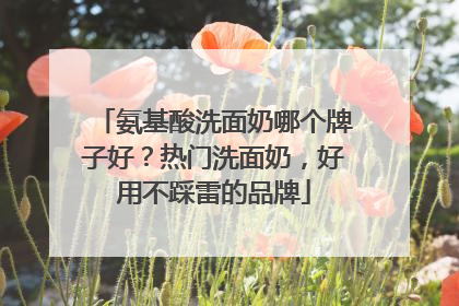 氨基酸洗面奶哪个牌子好？热门洗面奶，好用不踩雷的品牌