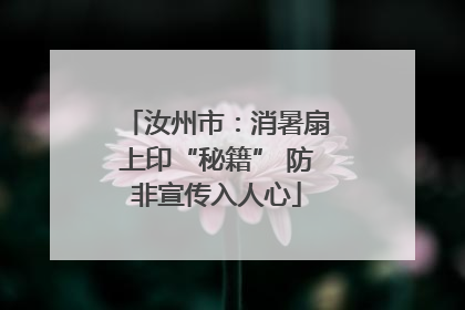 汝州市：消暑扇上印“秘籍” 防非宣传入人心