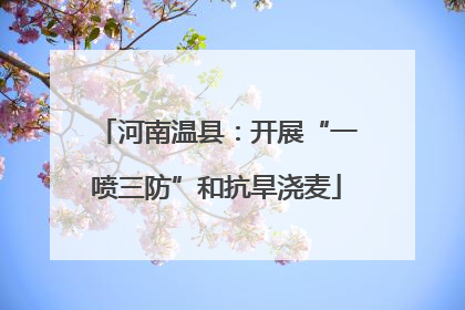 河南温县：开展“一喷三防”和抗旱浇麦