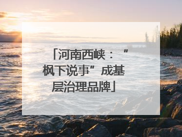 河南西峡：“枫下说事”成基层治理品牌