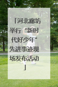 河北廊坊举行“新时代好少年”先进事迹现场发布活动