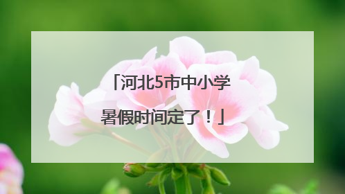 河北5市中小学暑假时间定了！