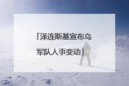 泽连斯基宣布乌军队人事变动