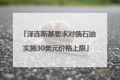 泽连斯基要求对俄石油实施30美元价格上限