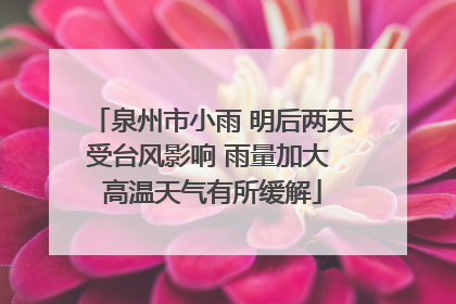 泉州市小雨 明后两天受台风影响 雨量加大 高温天气有所缓解