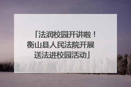 法润校园开讲啦！衡山县人民法院开展 送法进校园活动