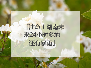 注意！湖南未来24小时多地还有暴雨