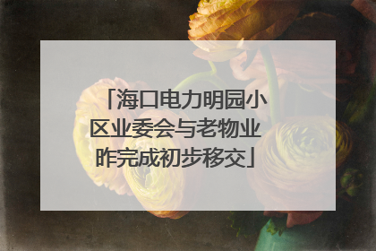 海口电力明园小区业委会与老物业昨完成初步移交