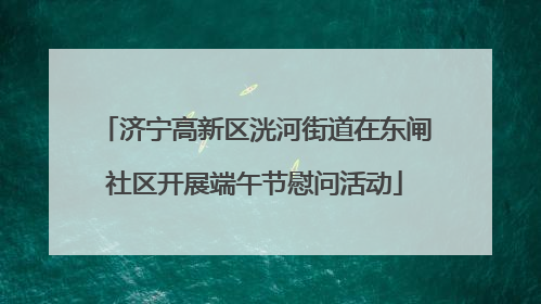 济宁高新区洸河街道在东闸社区开展端午节慰问活动
