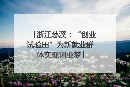 浙江慈溪：“创业试验田”为新就业群体实现创业梦