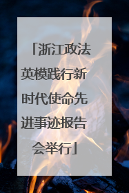 浙江政法英模践行新时代使命先进事迹报告会举行
