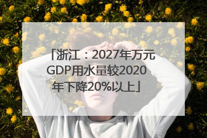 浙江：2027年万元GDP用水量较2020年下降20%以上