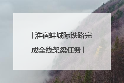 淮宿蚌城际铁路完成全线架梁任务