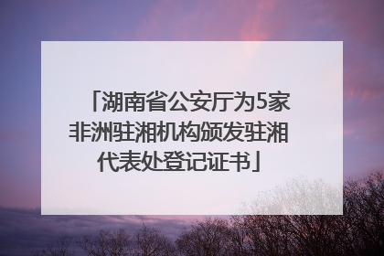 湖南省公安厅为5家非洲驻湘机构颁发驻湘代表处登记证书