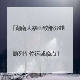 湖南大暴雨致部分线路列车停运或晚点