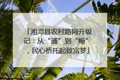 湘潭县农村路网升级记：从“通”到“畅”，民心桥托起致富梦