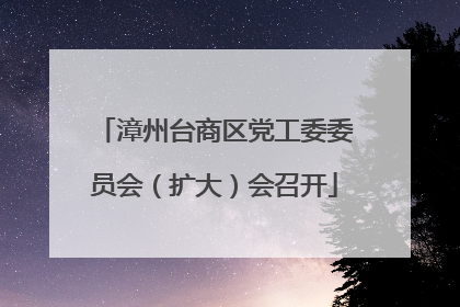 漳州台商区党工委委员会（扩大）会召开