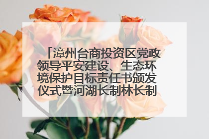 漳州台商投资区党政领导平安建设、生态环境保护目标责任书颁发仪式暨河湖长制林长制工作会议召开
