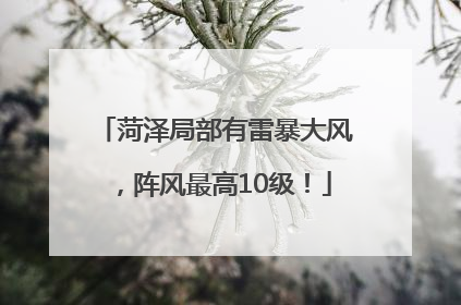 菏泽局部有雷暴大风，阵风最高10级！