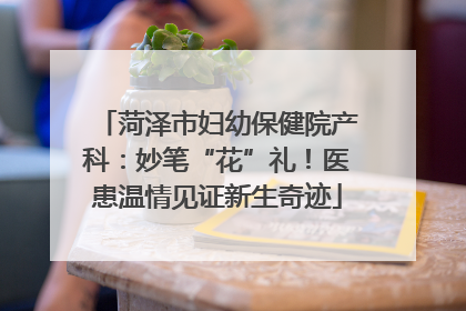 菏泽市妇幼保健院产科：妙笔“花”礼！医患温情见证新生奇迹