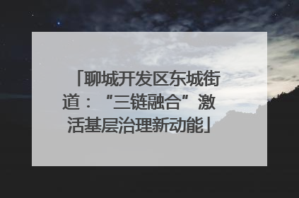 聊城开发区东城街道：“三链融合”激活基层治理新动能