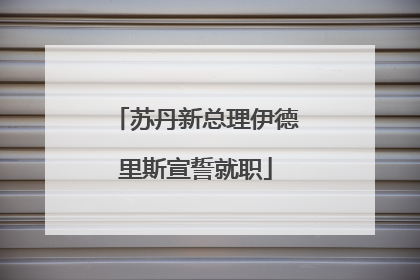 苏丹新总理伊德里斯宣誓就职