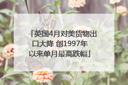 英国4月对美货物出口大降 创1997年以来单月最高跌幅