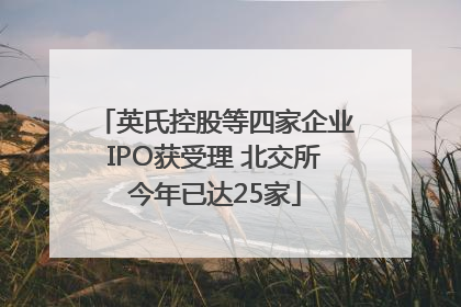 英氏控股等四家企业IPO获受理 北交所今年已达25家