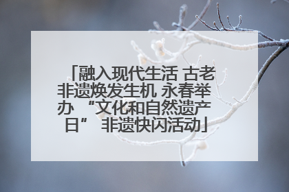 融入现代生活 古老非遗焕发生机 永春举办 “文化和自然遗产日” 非遗快闪活动