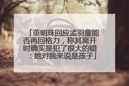 董明珠回应孟羽童能否再回格力，称其离开时确实是犯了很大的错：她对我来说是孩子