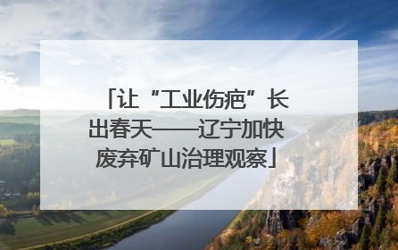 让“工业伤疤”长出春天——辽宁加快废弃矿山治理观察