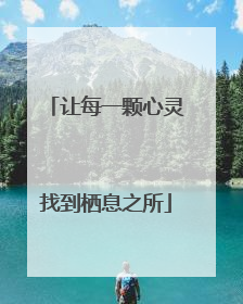 让每一颗心灵找到栖息之所