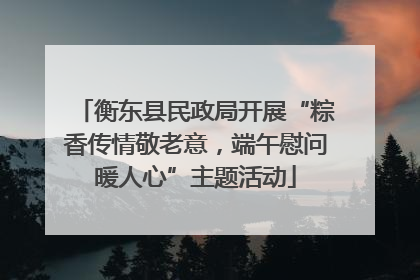 衡东县民政局开展“粽香传情敬老意，端午慰问暖人心”主题活动