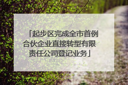 起步区完成全市首例合伙企业直接转型有限责任公司登记业务
