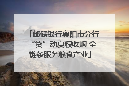 邮储银行襄阳市分行“贷”动夏粮收购 全链条服务粮食产业