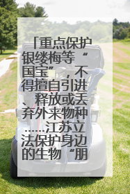 重点保护银缕梅等“国宝”，不得擅自引进、释放或丢弃外来物种……江苏立法保护身边的生物“朋友圈”
