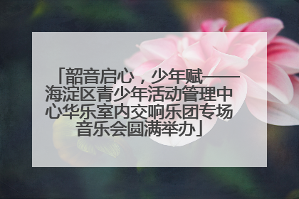 韶音启心，少年赋——海淀区青少年活动管理中心华乐室内交响乐团专场音乐会圆满举办