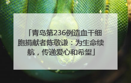 青岛第236例造血干细胞捐献者陈敬谦：为生命续航，传递爱心和希望