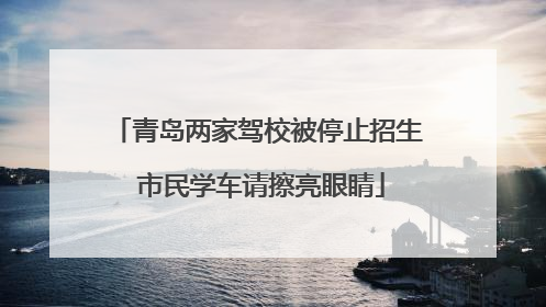 青岛两家驾校被停止招生 市民学车请擦亮眼睛