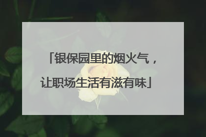 银保园里的烟火气，让职场生活有滋有味