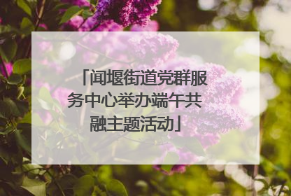 闻堰街道党群服务中心举办端午共融主题活动